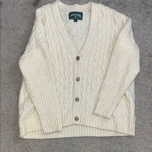 American Eagle Outfitters Ivory Cardigan Sweater